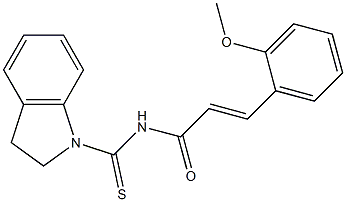 (E)-N-(2,3-dihydro-1H-indol-1-ylcarbothioyl)-3-(2-methoxyphenyl)-2-propenamide 结构式