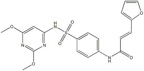 (E)-N-(4-{[(2,6-dimethoxy-4-pyrimidinyl)amino]sulfonyl}phenyl)-3-(2-furyl)-2-propenamide Structure