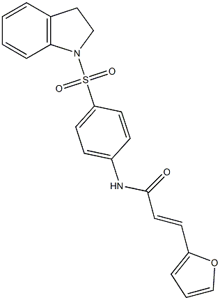 (E)-N-[4-(2,3-dihydro-1H-indol-1-ylsulfonyl)phenyl]-3-(2-furyl)-2-propenamide 化学構造式