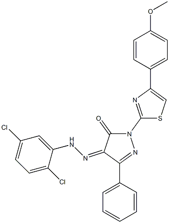 1-[4-(4-methoxyphenyl)-1,3-thiazol-2-yl]-3-phenyl-1H-pyrazole-4,5-dione 4-[N-(2,5-dichlorophenyl)hydrazone]