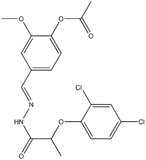 4-({(E)-2-[2-(2,4-dichlorophenoxy)propanoyl]hydrazono}methyl)-2-methoxyphenyl acetate Structure