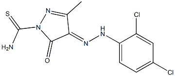 4-[(E)-2-(2,4-dichlorophenyl)hydrazono]-3-methyl-5-oxo-4,5-dihydro-1H-pyrazole-1-carbothioamide Structure