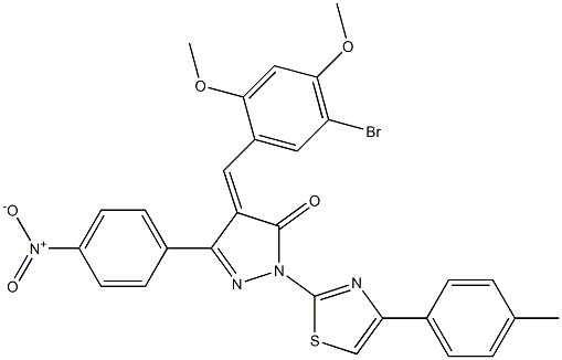 4-[(Z)-(5-bromo-2,4-dimethoxyphenyl)methylidene]-1-[4-(4-methylphenyl)-1,3-thiazol-2-yl]-3-(4-nitrophenyl)-1H-pyrazol-5-one