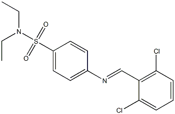 4-{[(E)-(2,6-dichlorophenyl)methylidene]amino}-N,N-diethylbenzenesulfonamide Structure