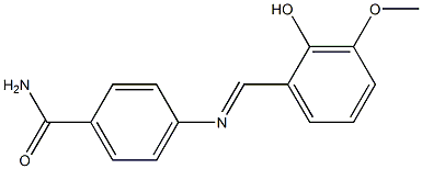 4-{[(E)-(2-hydroxy-3-methoxyphenyl)methylidene]amino}benzamide Struktur
