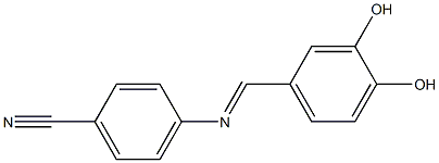 4-{[(E)-(3,4-dihydroxyphenyl)methylidene]amino}benzonitrile Structure