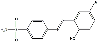 4-{[(E)-(5-bromo-2-hydroxyphenyl)methylidene]amino}benzenesulfonamide Struktur