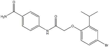 4-{[2-(4-bromo-2-isopropylphenoxy)acetyl]amino}benzamide,,结构式