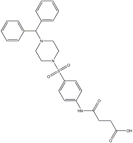 4-{4-[(4-benzhydryl-1-piperazinyl)sulfonyl]anilino}-4-oxobutanoic acid Structure