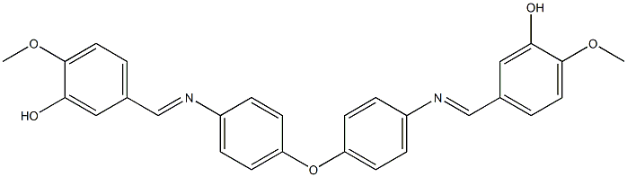 5-({[4-(4-{[(E)-(3-hydroxy-4-methoxyphenyl)methylidene]amino}phenoxy)phenyl]imino}methyl)-2-methoxyphenol,,结构式