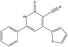 6-phenyl-4-(2-thienyl)-2-thioxo-1,2-dihydro-3-pyridinecarbonitrile 结构式