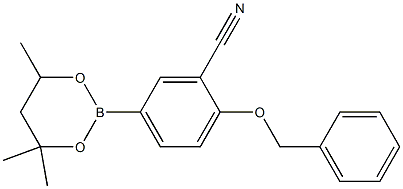 2-Benzyloxy-5-(4,4,6-trimethyl-1,3,2-dioxaborinan-2-yl)benzonitrile Structure