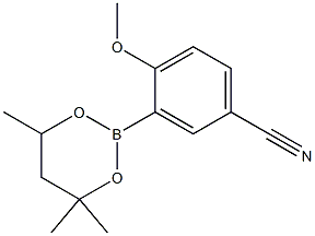 4-Methoxy-3-(4,4,6-trimethyl-1,3,2-dioxaborinan-2-yl)benzonitrile Struktur