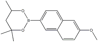 2-(6-Methoxynaphthalen-2-yl)-4,4,6-trimethyl-1,3,2-dioxaborinane Struktur
