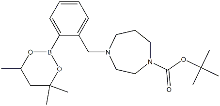 tert-Butyl 4-[2-(4,4,6-trimethyl-1,3,2-dioxaborinan-2-yl)benzyl]-1,4-diazepane-1-carboxylate 结构式