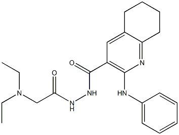 N'-[2-(ジエチルアミノ)アセチル]-2-[(フェニル)アミノ]-5,6,7,8-テトラヒドロキノリン-3-カルボヒドラジド 化学構造式