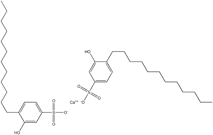 ビス(3-ヒドロキシ-4-ドデシルベンゼンスルホン酸)カルシウム 化学構造式