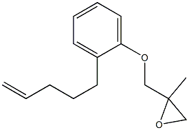 2-(4-ペンテニル)フェニル2-メチルグリシジルエーテル 化学構造式