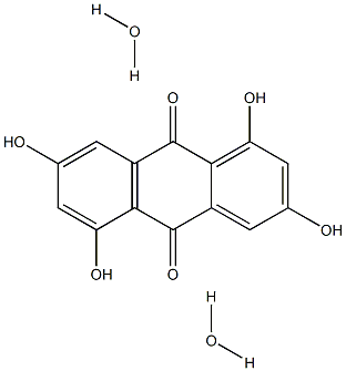 1,3,5,7-テトラヒドロキシアントラキノン·2水和物 化学構造式