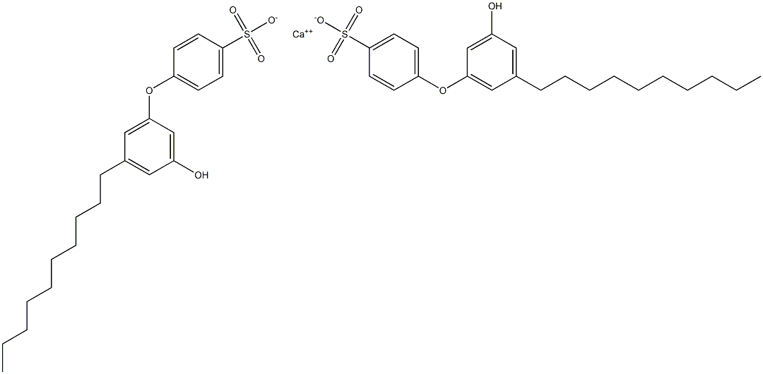 Bis(3'-hydroxy-5'-decyl[oxybisbenzene]-4-sulfonic acid)calcium salt Structure