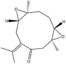 (1S,4S,6S,11S)-9-Isopropylidene-1,6-dimethyl-5,12-dioxatricyclo[9.1.0.04,6]dodecan-8-one 结构式