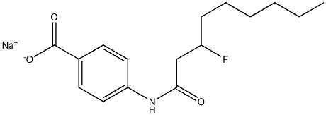 4-[(3-フルオロノナノイル)アミノ]ベンゼンカルボン酸ナトリウム 化学構造式