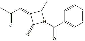 (Z)-3-(2-Oxopropylidene)-4-methyl-1-(benzoyl)azetidin-2-one Struktur