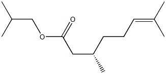 [R,(+)]-3,7-ジメチル-6-オクテン酸イソブチル 化学構造式