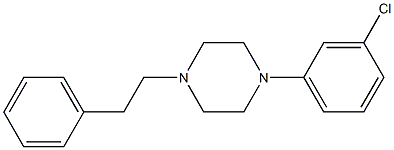 1-(3-クロロフェニル)-4-(2-フェニルエチル)ピペラジン 化学構造式