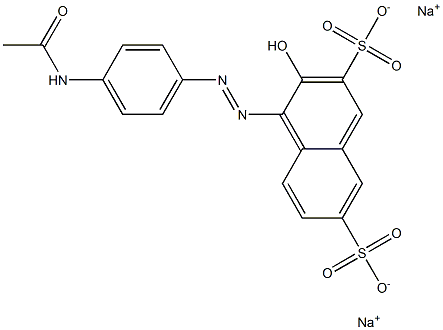 4-[[4-(Acetylamino)phenyl]azo]-3-hydroxy-2,7-naphthalenedisulfonic acid disodium salt Struktur