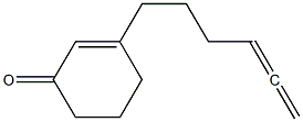 3-(4,5-ヘキサジエン-1-イル)-2-シクロヘキセン-1-オン 化学構造式