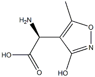(S)-α-アミノ-3-ヒドロキシ-5-メチル-4-イソオキサゾール酢酸 化学構造式