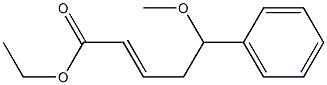 (E)-5-メトキシ-5-フェニル-2-ペンテン酸エチル 化学構造式