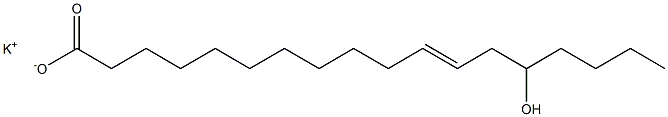 (E)-14-Hydroxy-11-octadecenoic acid potassium salt Structure