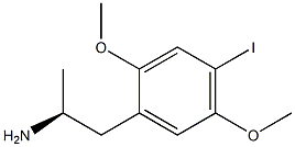 (2S)-1-(2,5-ジメトキシ-4-ヨードフェニル)-2-プロパンアミン 化学構造式