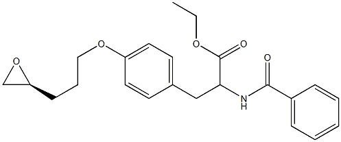 (S)-2-Benzoylamino-3-[4-[3-(oxiran-2-yl)propyloxy]phenyl]propionic acid ethyl ester Struktur