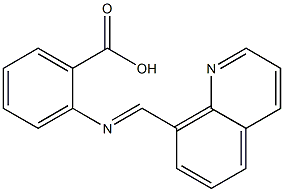 2-[[(キノリン-8-イル)メチレン]アミノ]安息香酸 化学構造式
