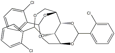 1-O,4-O:2-O,6-O:3-O,5-O-Tris(2-chlorobenzylidene)-L-glucitol Struktur