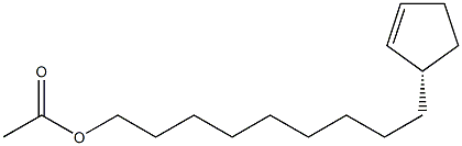 (1S)-1-(9-アセチルオキシノニル)-2-シクロペンテン 化学構造式