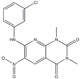 7-[(m-Chlorophenyl)amino]-1,3-dimethyl-6-nitropyrido[2,3-d]pyrimidine-2,4(1H,3H)-dione Struktur