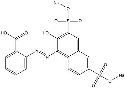 o-[2-Hydroxy-3,6-bis(sodiosulfo)-1-naphtylazo]benzoic acid Structure