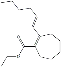 2-[(E)-1-Hexenyl]-1-cycloheptene-1-carboxylic acid ethyl ester Structure