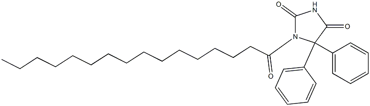 1-パルミトイル-5,5-ジフェニルヒダントイン 化学構造式
