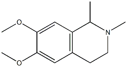 1,2,3,4-Tetrahydro-6,7-dimethoxy-1,2-dimethylisoquinoline Structure