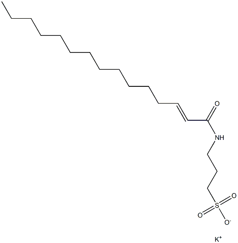 3-(2-ペンタデセノイルアミノ)-1-プロパンスルホン酸カリウム 化学構造式