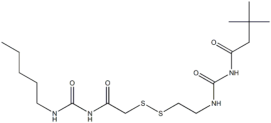 1-(3,3-Dimethylbutyryl)-3-[2-[[(3-pentylureido)carbonylmethyl]dithio]ethyl]urea Structure