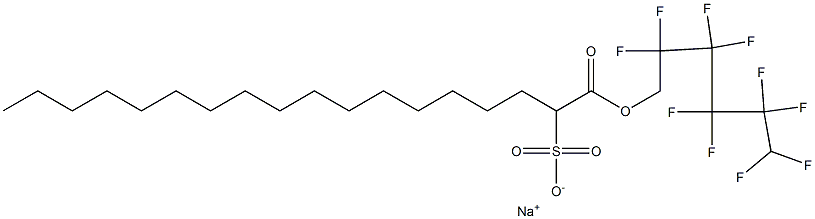 1-(2,2,3,3,4,4,5,5,6,6-デカフルオロヘキシルオキシカルボニル)ヘプタデカン-1-スルホン酸ナトリウム 化学構造式