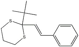 2-tert-ブチル-2-(2-フェニルエテニル)-1,3-ジチアン 化学構造式