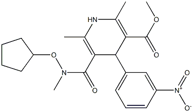 2,6-Dimethyl-4-(3-nitrophenyl)-5-[[methyl(cyclopentyloxy)amino]carbonyl]-1,4-dihydropyridine-3-carboxylic acid methyl ester Structure