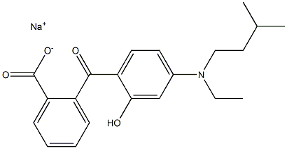 o-[4-(N-Ethyl-N-isopentylamino)-2-hydroxybenzoyl]benzoic acid sodium salt Structure